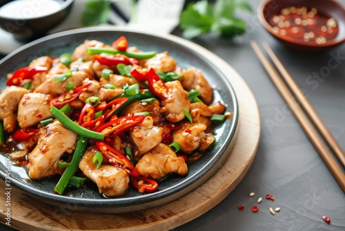 Asian style chicken stir fried with chili paste