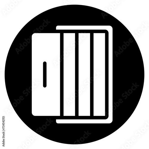 vertical cabin glyph icon