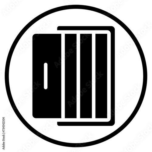 vertical cabin glyph icon