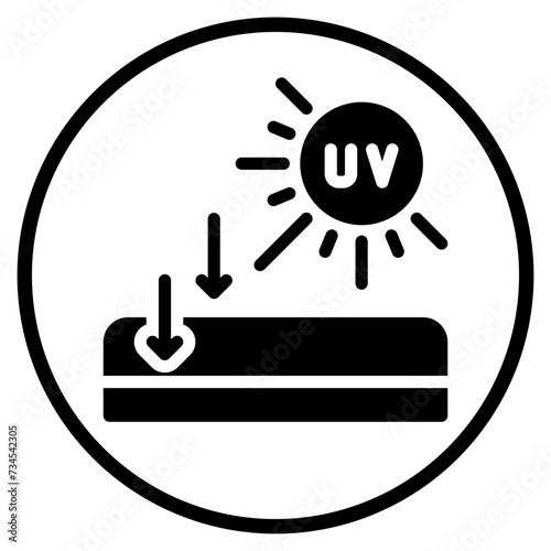uv radiation glyph icon