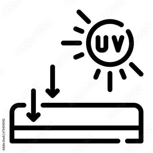 uv radiation line icon