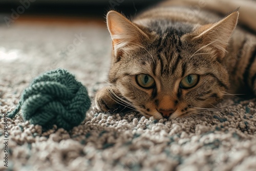 Close up of a carpet toy for cats