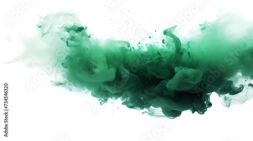 green powder explosion background. green explosion smoke splashes on white background. generative ai