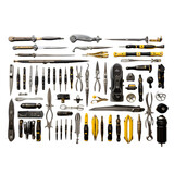 Assorted Tools Displayed on White Background
