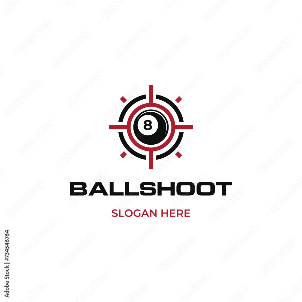 8 ball shoot target logo design on isolated background 8 ball shoot target logo design on isolated background