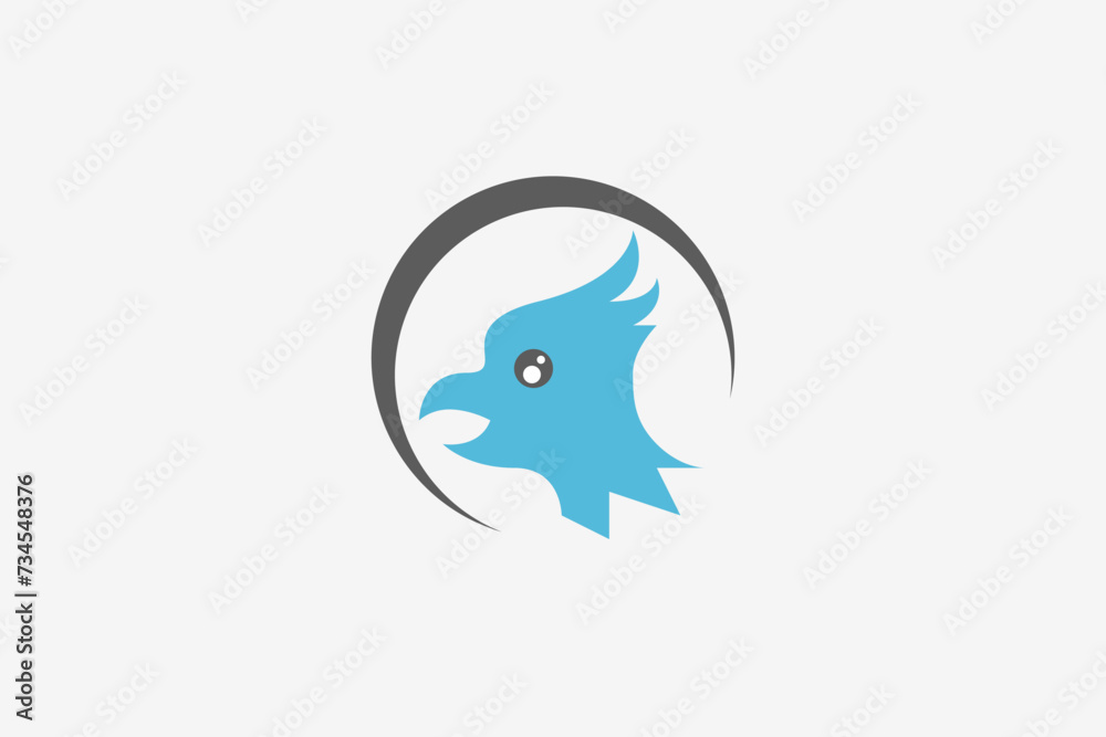 Illustration vector graphic of bird head in circle. Good for logo Illustration vector graphic of bird head in circle. Good for logo