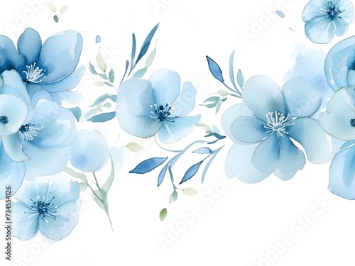 Light Blue Flower Watercolor pattern
