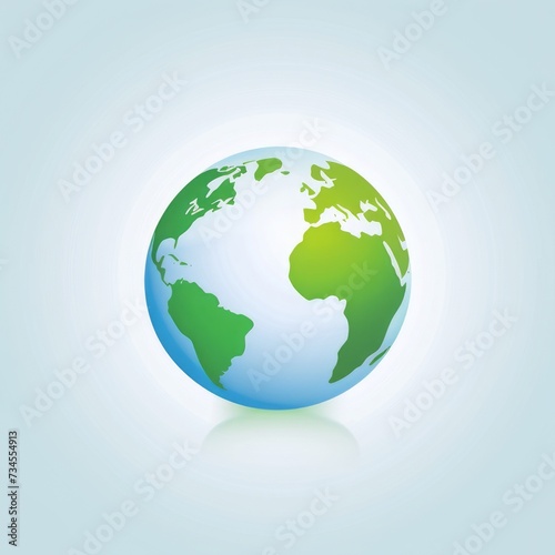 logo flat globe, light green and blue colors