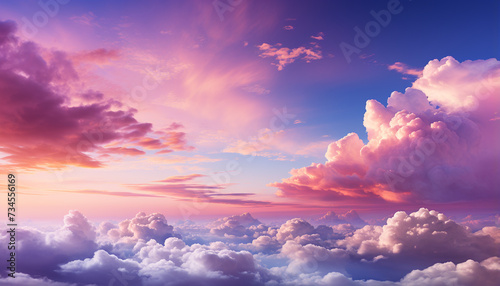 Dramatic sky, vibrant colors, beauty in nature, tranquil scene generated by AI