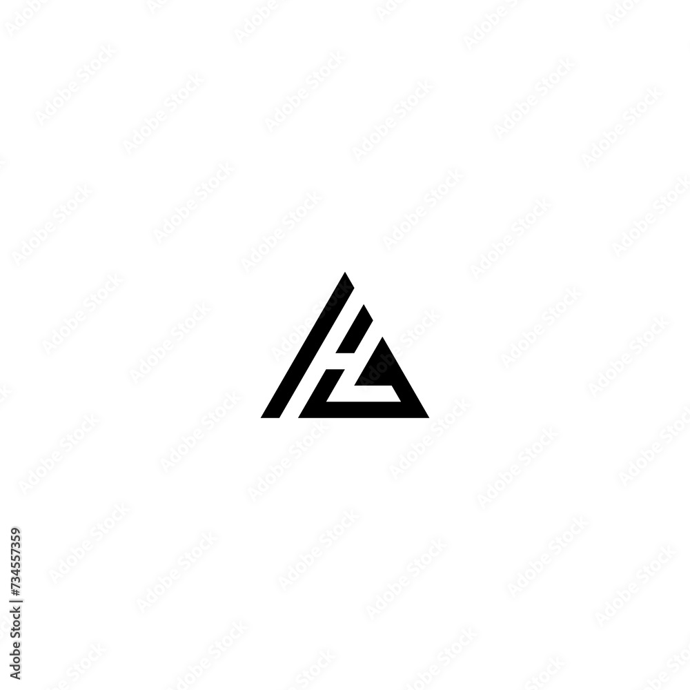 abstract HL logo, triangle monogram abstract HL logo, triangle monogram