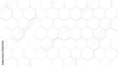 Abstract paper Hexagon white Background.