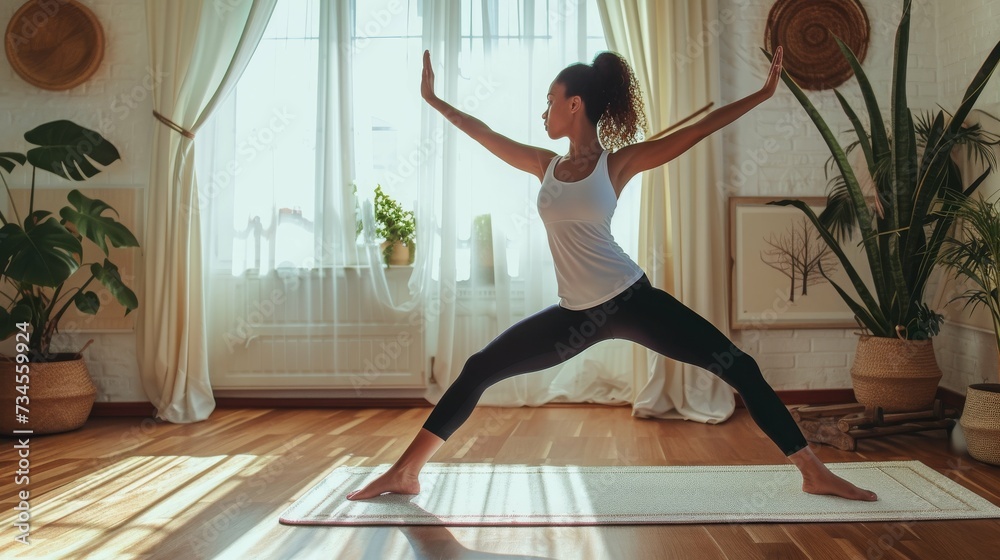 Woman Doing Yoga Pose on yoga mat Woman Doing Yoga Pose on yoga mat
