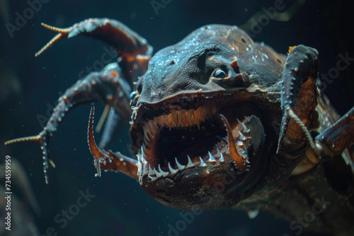 A striking snapshot capturing the predatory nature of a carnivorous mollusk in the deep ocean © Veniamin Kraskov