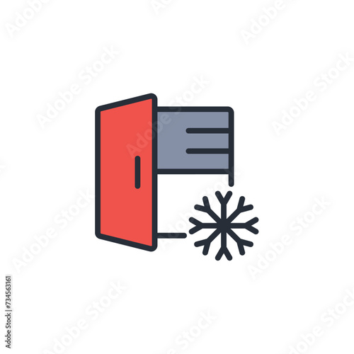 freezer icon. vector.Editable stroke.linear style sign for use web design,logo.Symbol illustration.