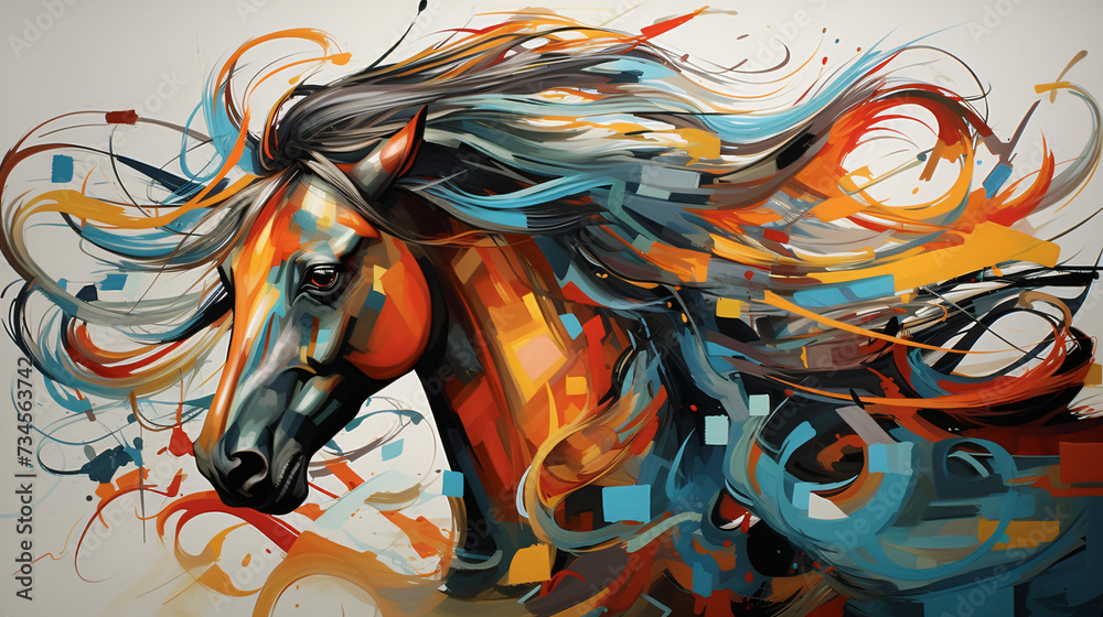abstract background with horse abstract animal shape