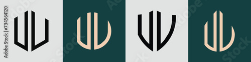 Free Download Creative simple Initial Letters VU Logo Designs Bundle. - GFXLoad
