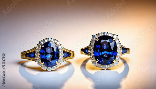 Sapphire Jewelry, Gemstone, Precious, Blue, Luxury, Fashion, Accessories, Ring, Glamour, Sparkle, Gem, Elegant, AI Generated
