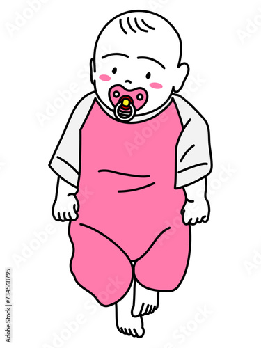 おしゃぶりを咥えたの赤ちゃん