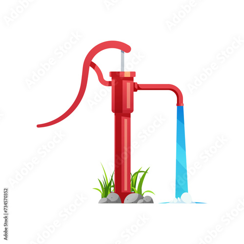 Hand pump ground water vector isolated on white background.