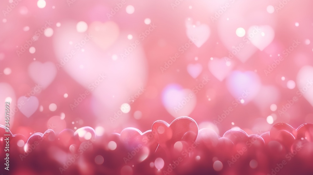 Luxury pink blur abstract background with bokeh lights for backgrounds concept of valentine day, generative