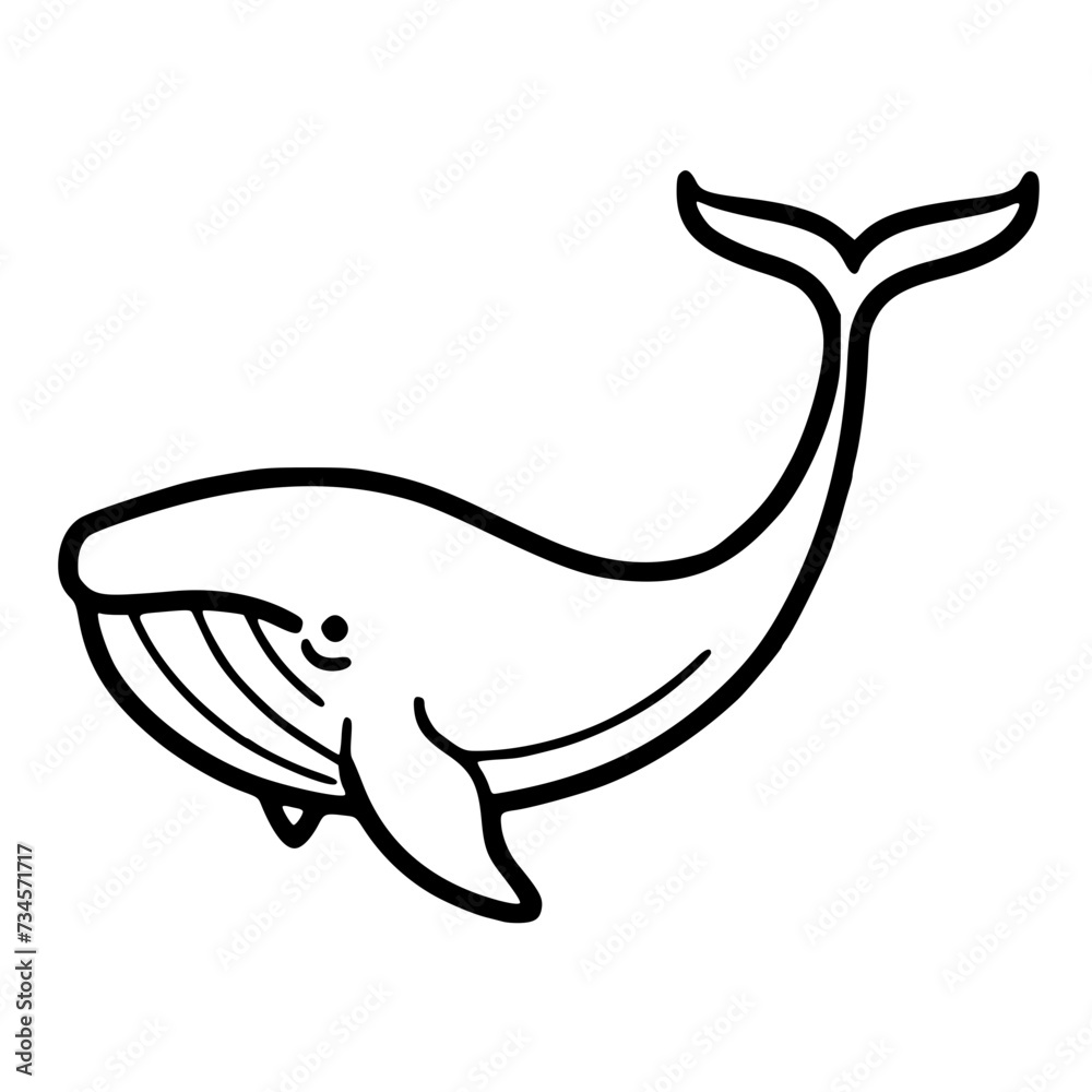 Fototapeta premium whale outline icon