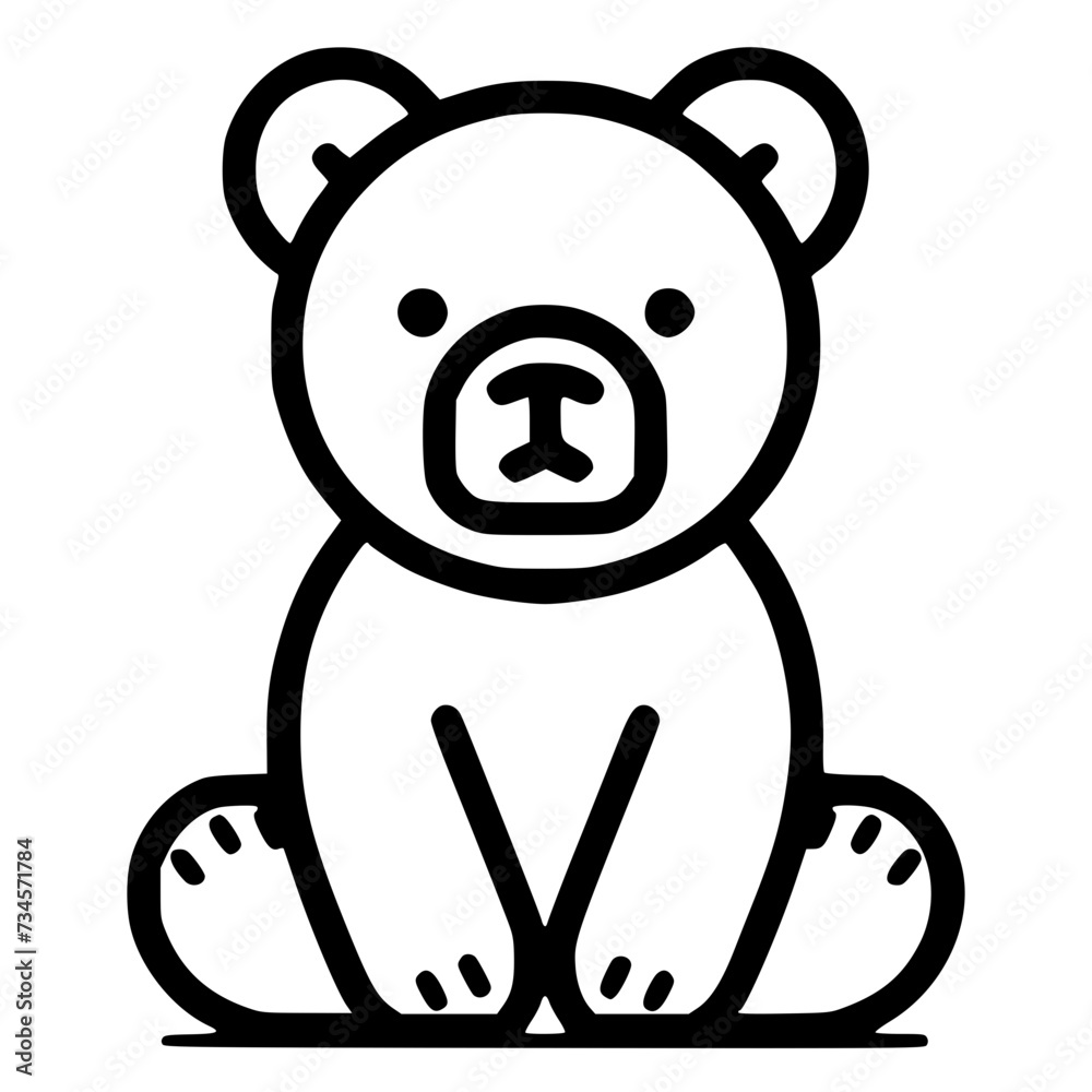 Obraz premium bear outline icon