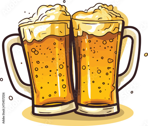 vector beer toast