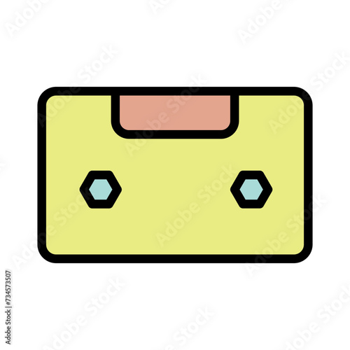 Music Stereo Tape Filled Outline Icon