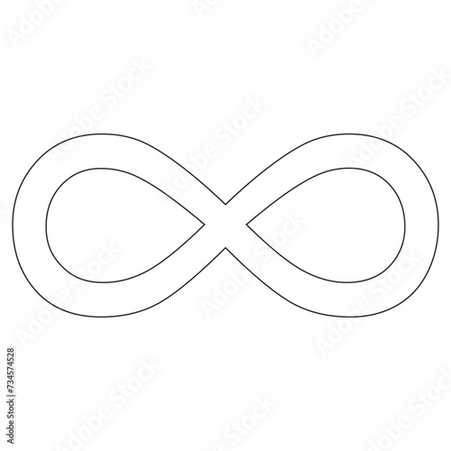 infinity symbol black - simple with discontinuation - isolated - vector