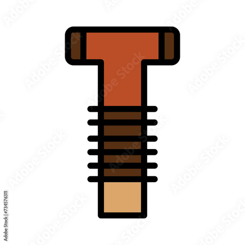 Nut Screw Tool Filled Outline Icon