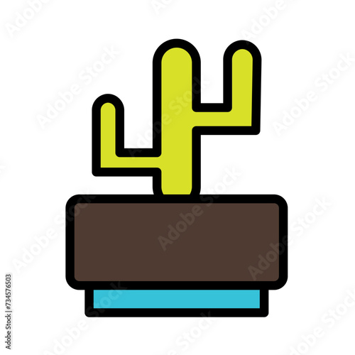 Botany Cacti Cactus Filled Outline Icon