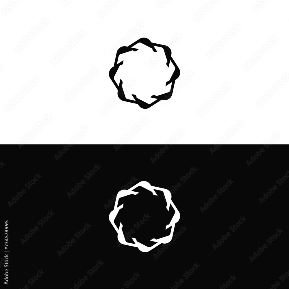 Circle vector logo illustration design . Black and white vector stylish logo silhouette Circle vector logo illustration design . Black and white vector stylish logo silhouette