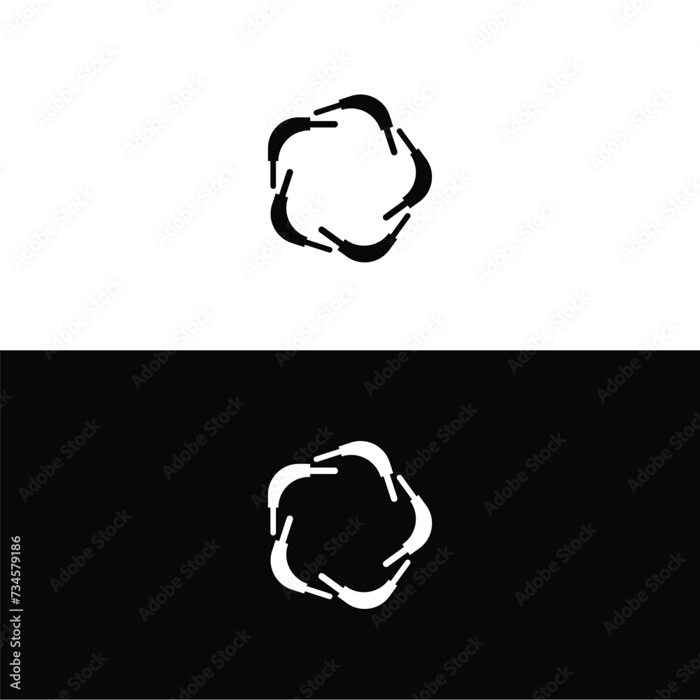 Black and white different circle vector logo design Black and white different circle vector logo design