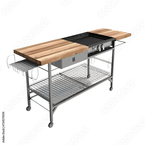 Barbecue table PNG Cutout, Generative AI