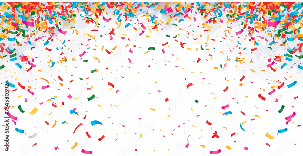 vector vibrant confetti in white background