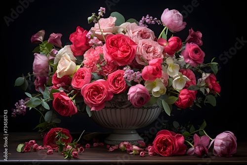 Elegant Floristic Symphony: Delicate Romance Expressed Through Versatile Blossoms in a Floral Arrangement © Isaac