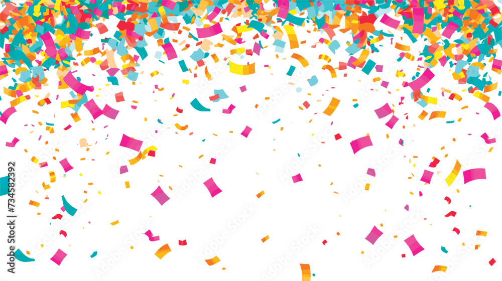 Confetti falling white background