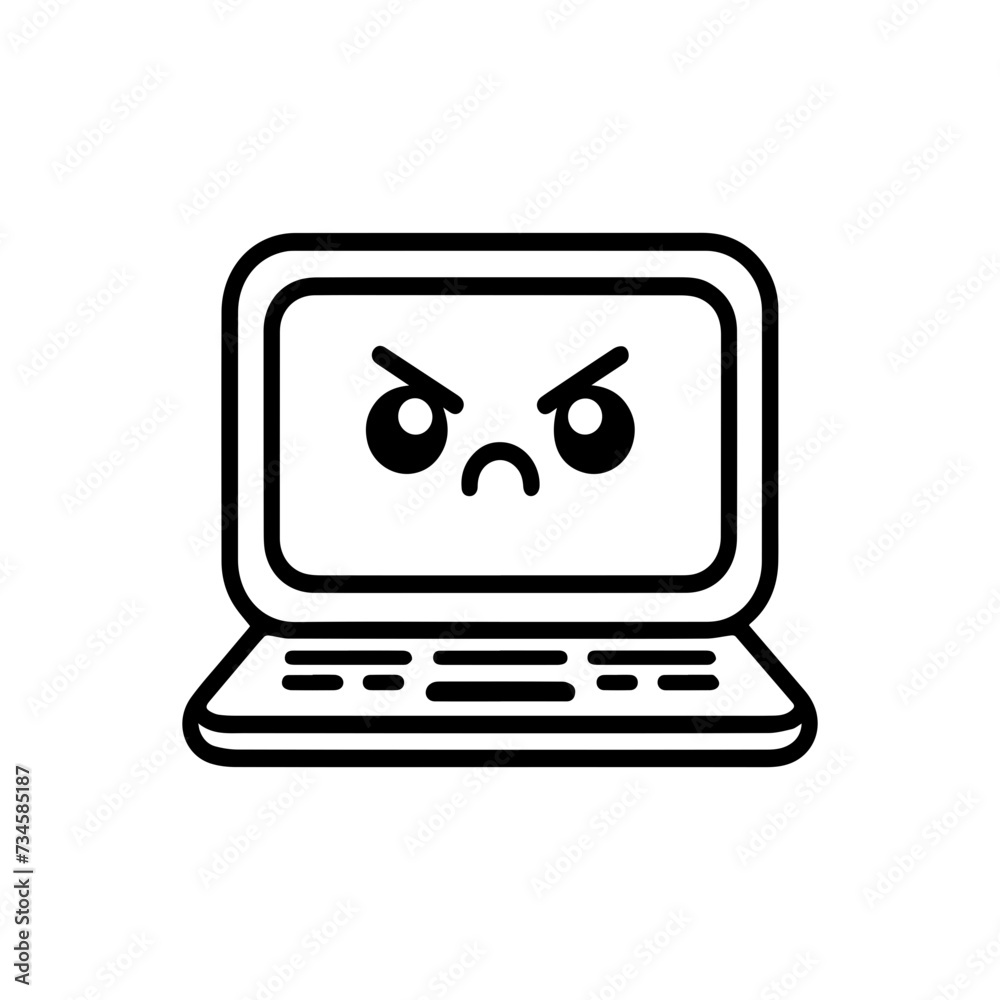 Cute Doodle Laptop Icon Cute Doodle Laptop Icon