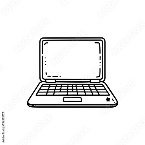 Cute Doodle Laptop Icon