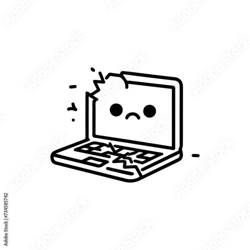 Cute Doodle Laptop Icon