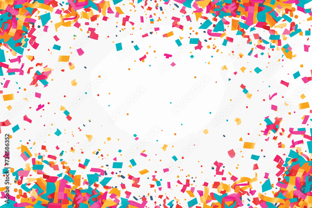 vector vibrant confetti in white background