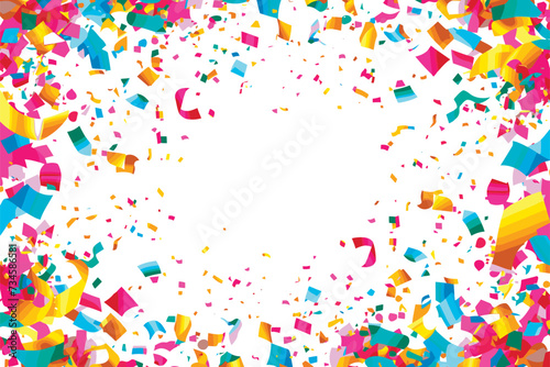 vector vibrant confetti in white background