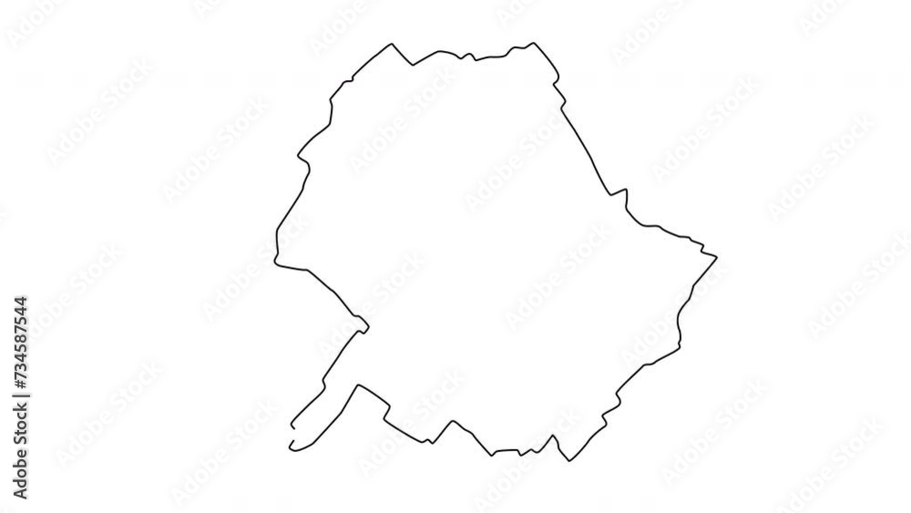animated sketch of a map of Roubaix in France animated sketch of a map of Roubaix in France