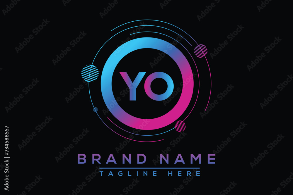 Obraz premium Letter YO Blue logo design. Vector logo design for business.