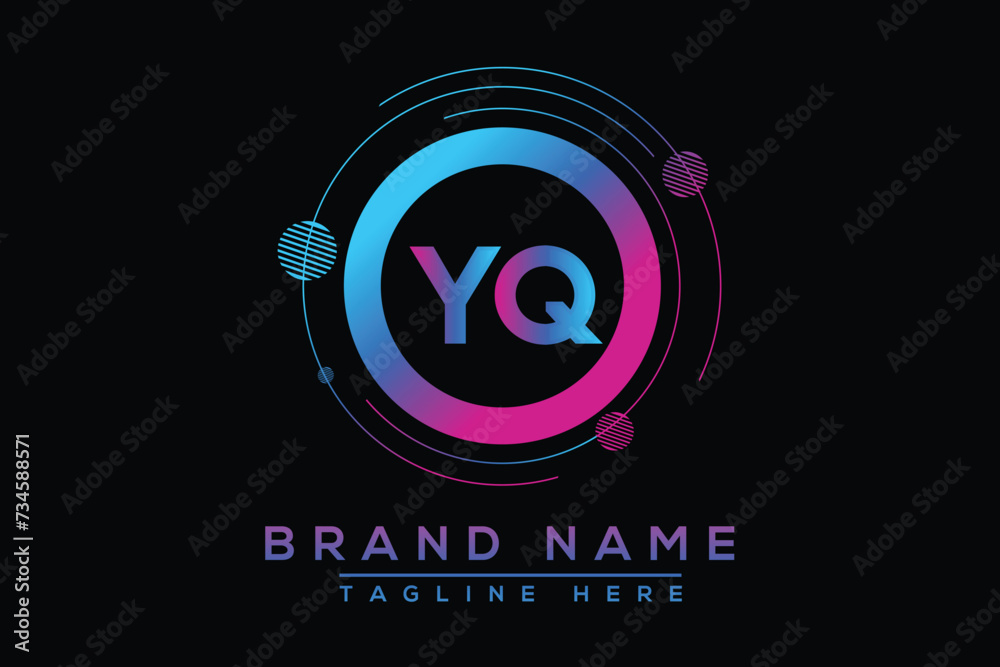 Obraz premium Letter YQ Blue logo design. Vector logo design for business.