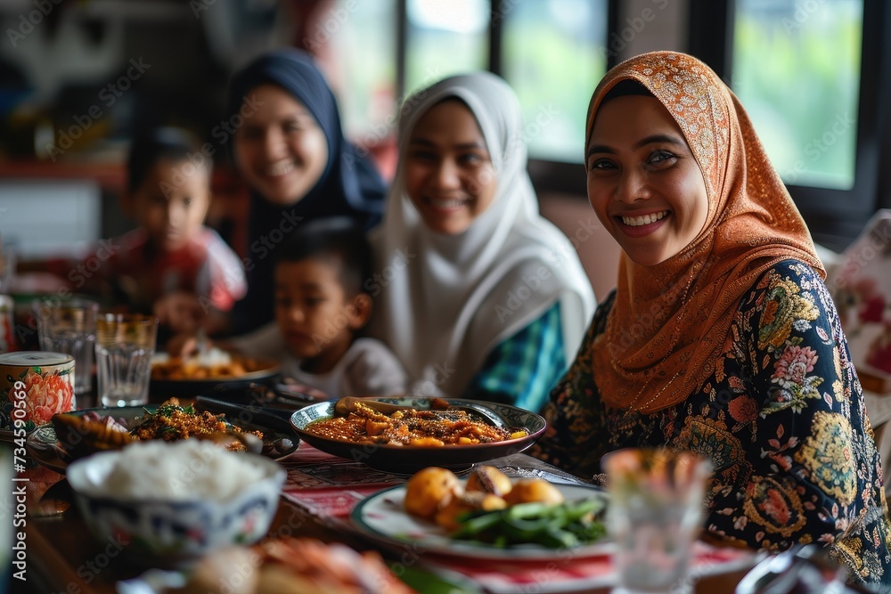 Ramadan Joy: Muslim Family Dinners, Togetherness, and Hijab Happiness, Family Togetherness: Muslim Dinner Traditions and Joyful Hijab Smiles Ramadan Joy: Muslim Family Dinners, Togetherness, and Hijab Happiness, Family Togetherness: Muslim Dinner Traditions and Joyful Hijab Smiles
