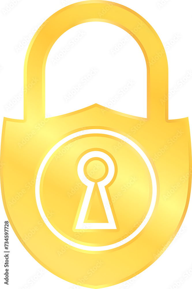 Gold metal lock symbol png illustration vector for design flyer poster banner web advertisement Gold metal lock symbol png illustration vector for design flyer poster banner web advertisement