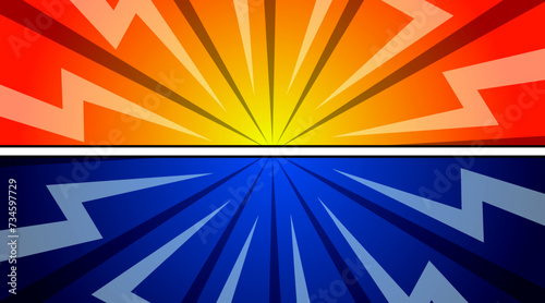 Versus against background in flat comic style design with halftones. Vector illustration