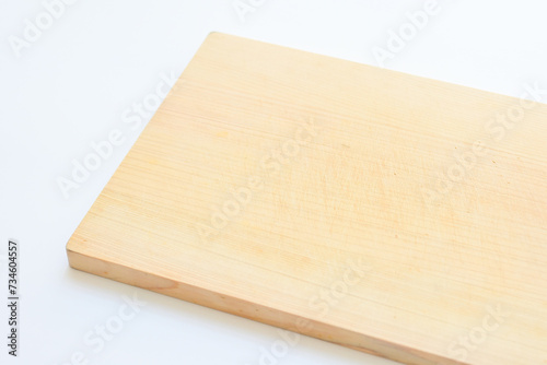 wooden cutting board isolated on white background  plank wood in the kitchen