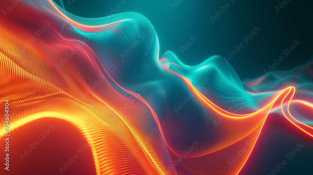 Obraz premium Glowing Lines Abstract Wave Design Background